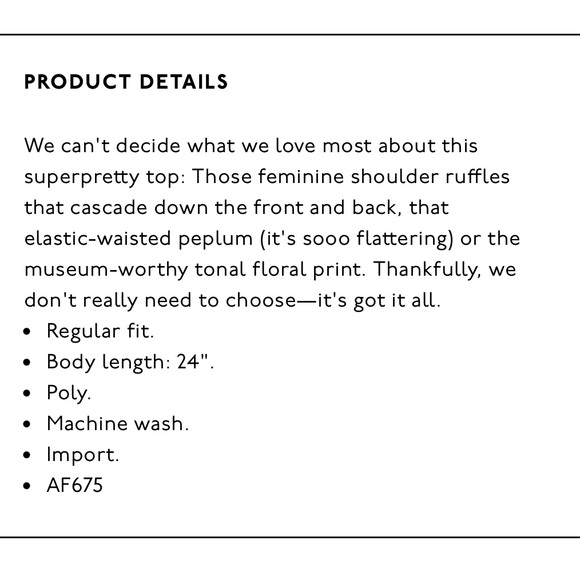 Madewell Ruffle Shoulder Botanical Floral Peplum - Picture 12 of 13